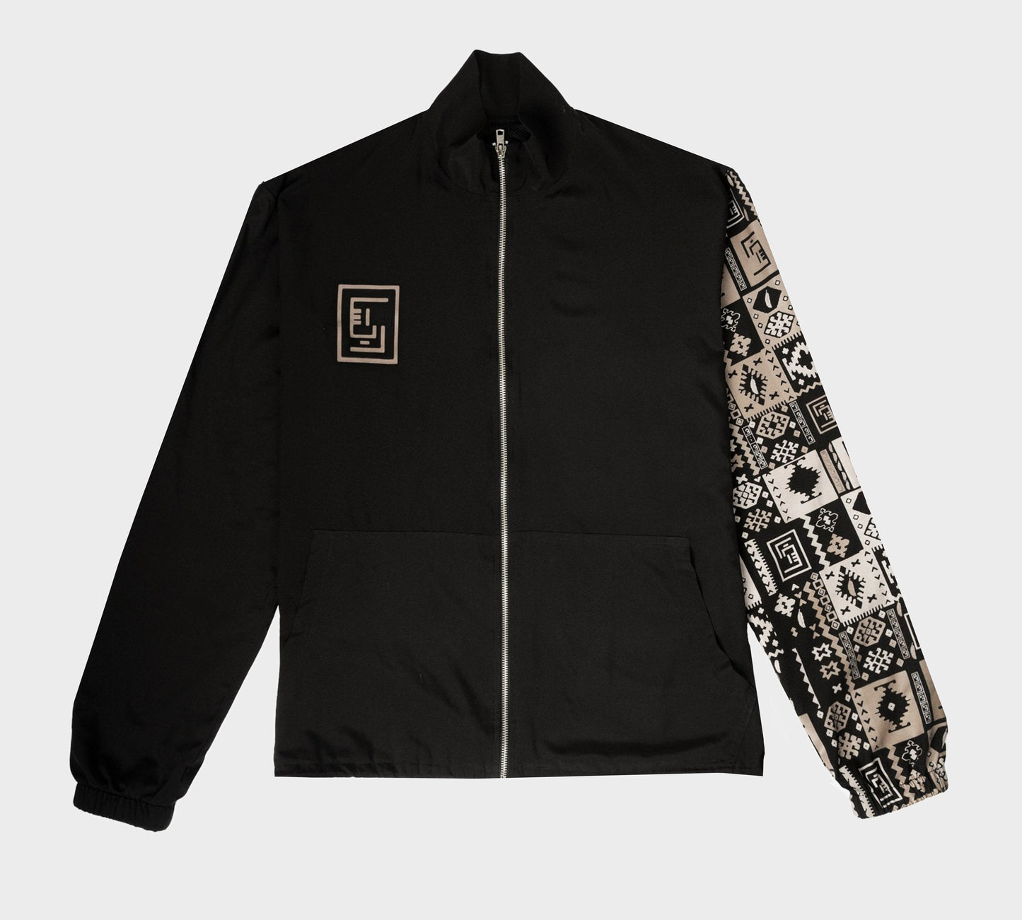 RIQSHA Tracksuit Jacket- Black/Beige