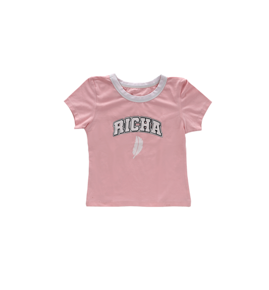 RICHA BABY TEE - PINK/WHITE