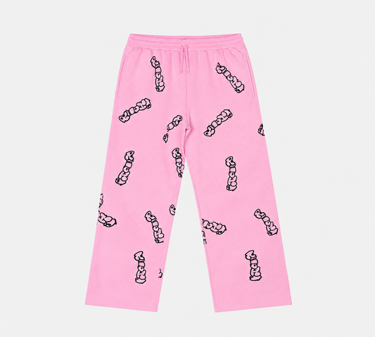 Patterned Pink Richa Sweatpants