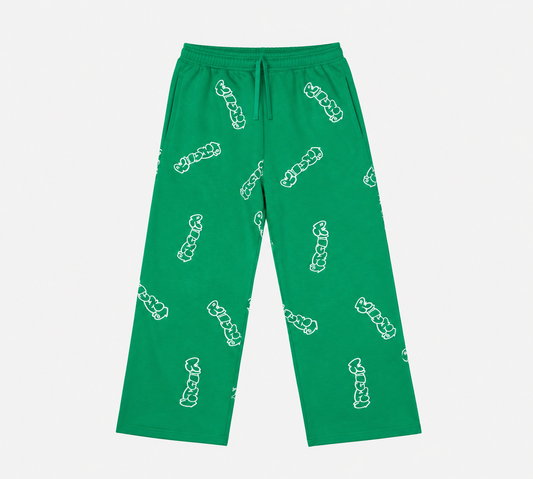 Patterned Green Richa Sweatpants