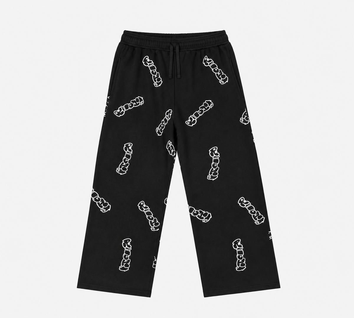 Patterned Black Richa Sweatpants