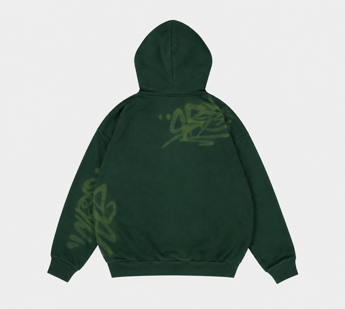 Graffiti Hoodie- Olive