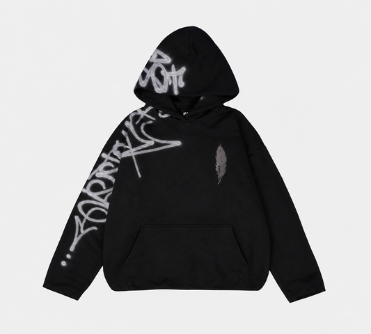 Graffiti Hoodie- Black