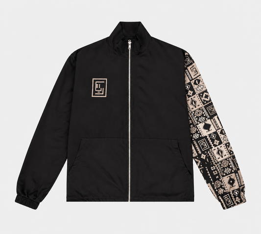 RIQSHA Tracksuit Jacket- Black/Beige