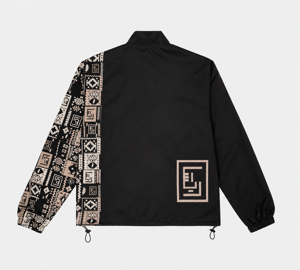 RIQSHA Tracksuit Jacket- Black/Beige