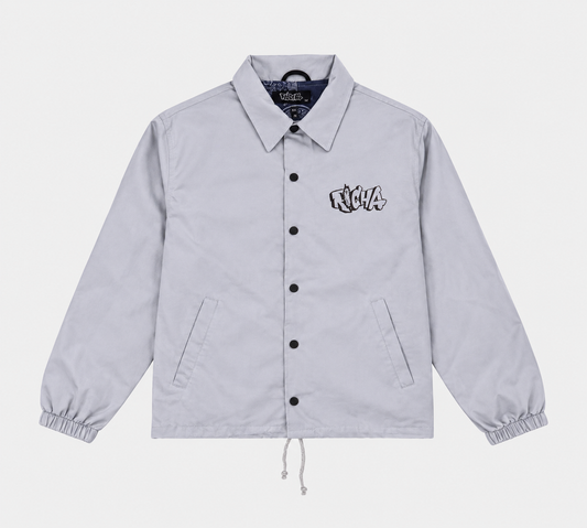 Moroccan Richa Paisley Coach Jacket- Grey