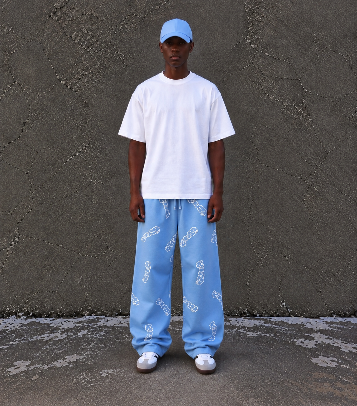 Patterned Blue Richa Sweatpants