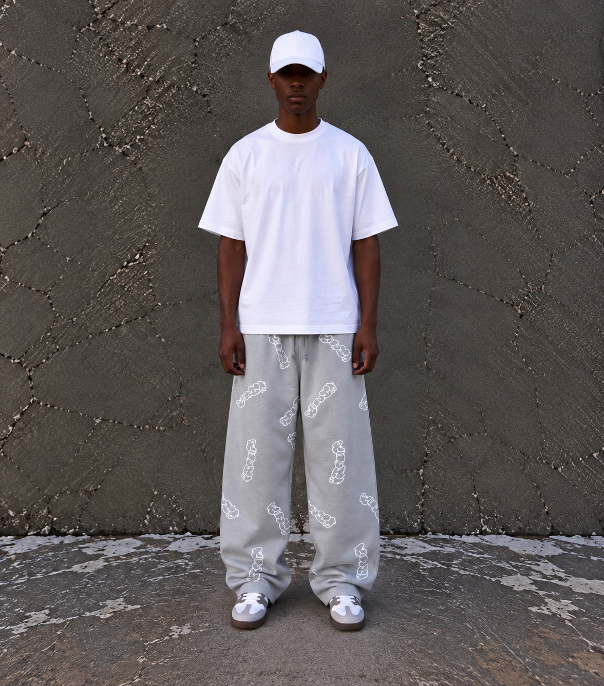 Patterned Grey Richa Sweatpants
