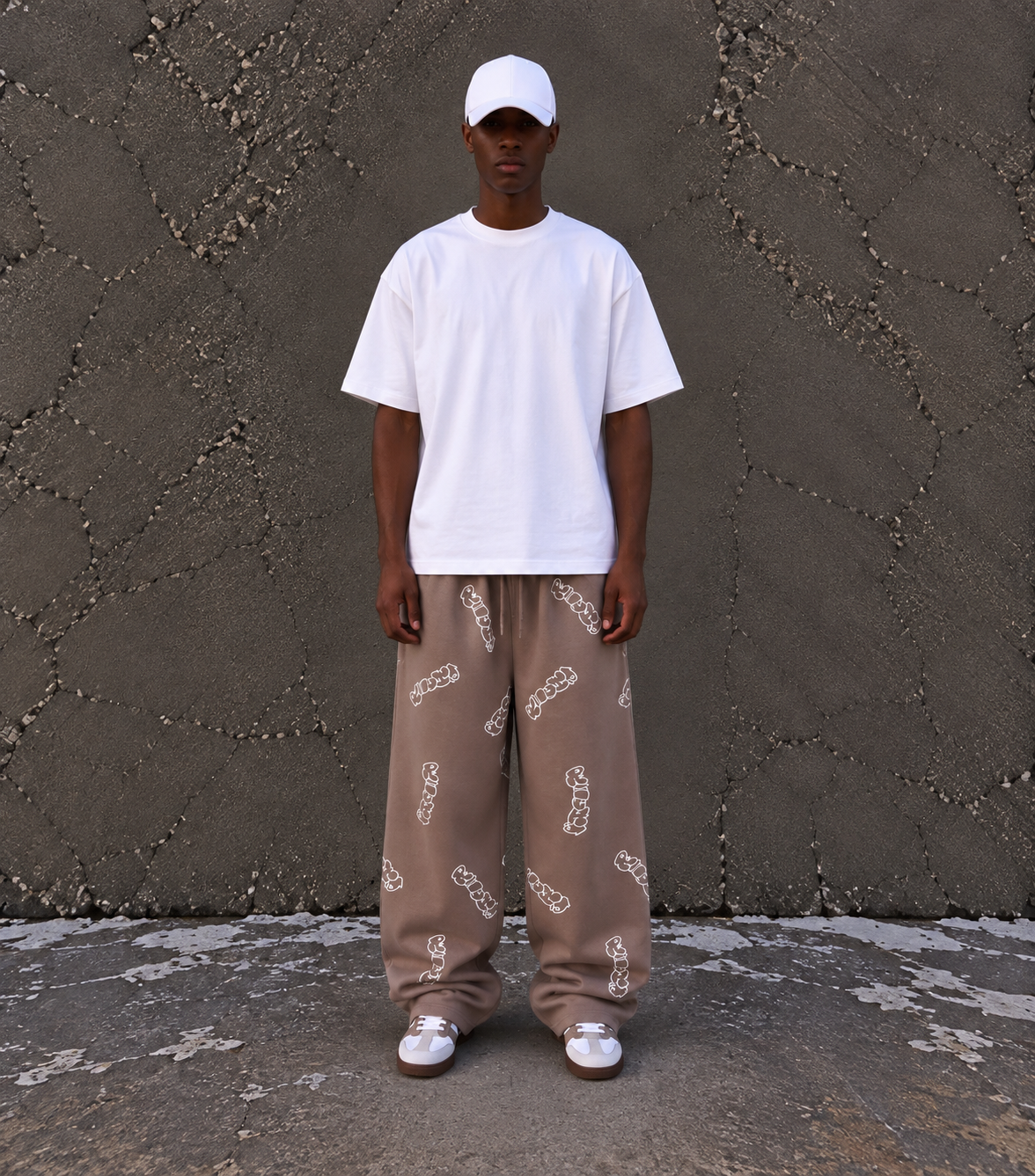 Patterned Brown Richa Sweatpants