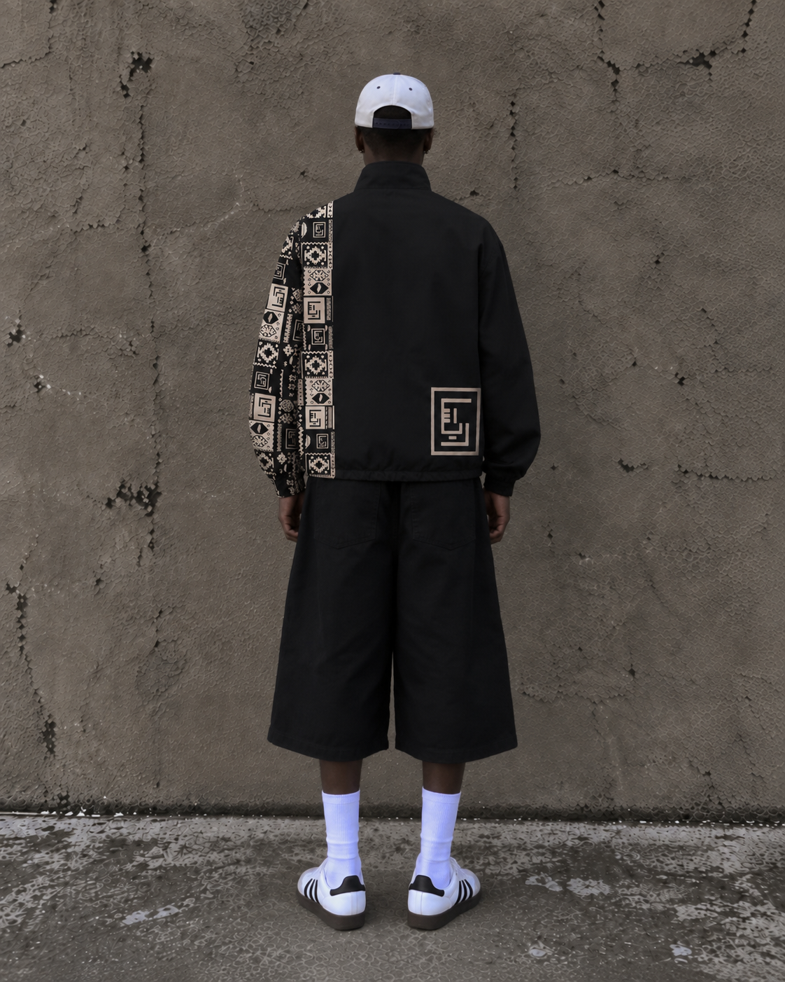 RIQSHA Tracksuit Jacket- Black/Beige