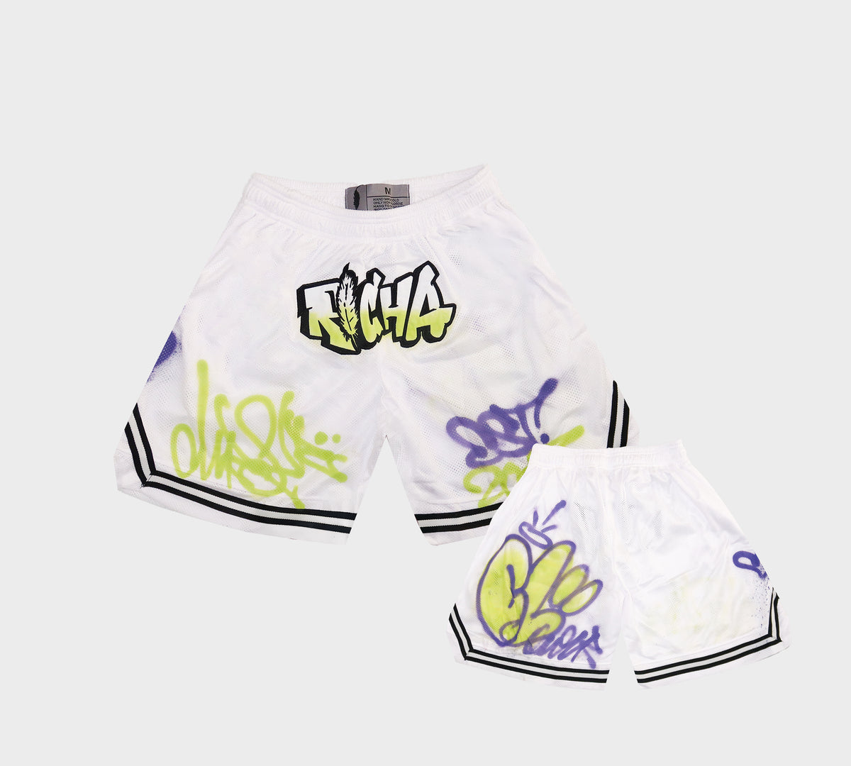 Richa X Toxik Graffiti Basketball Shorts- White