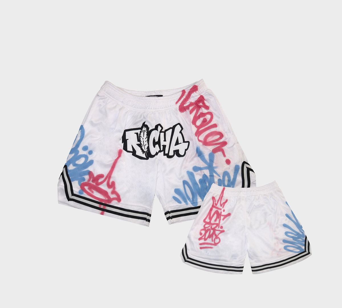 Richa X Toxik Graffiti Basketball Shorts- White